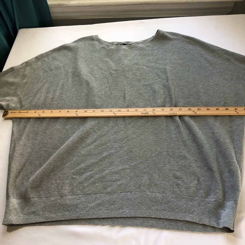 Quince lightweight cotton cashmere link stitch dolman sweater Heather grey XL - Picture 8 of 11